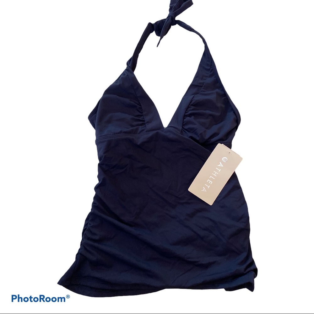 Athleta Shirrendipity Halter Tankini Navy S Tall